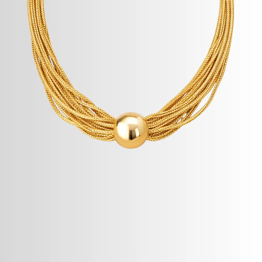 Golden Orbit Statement Necklace