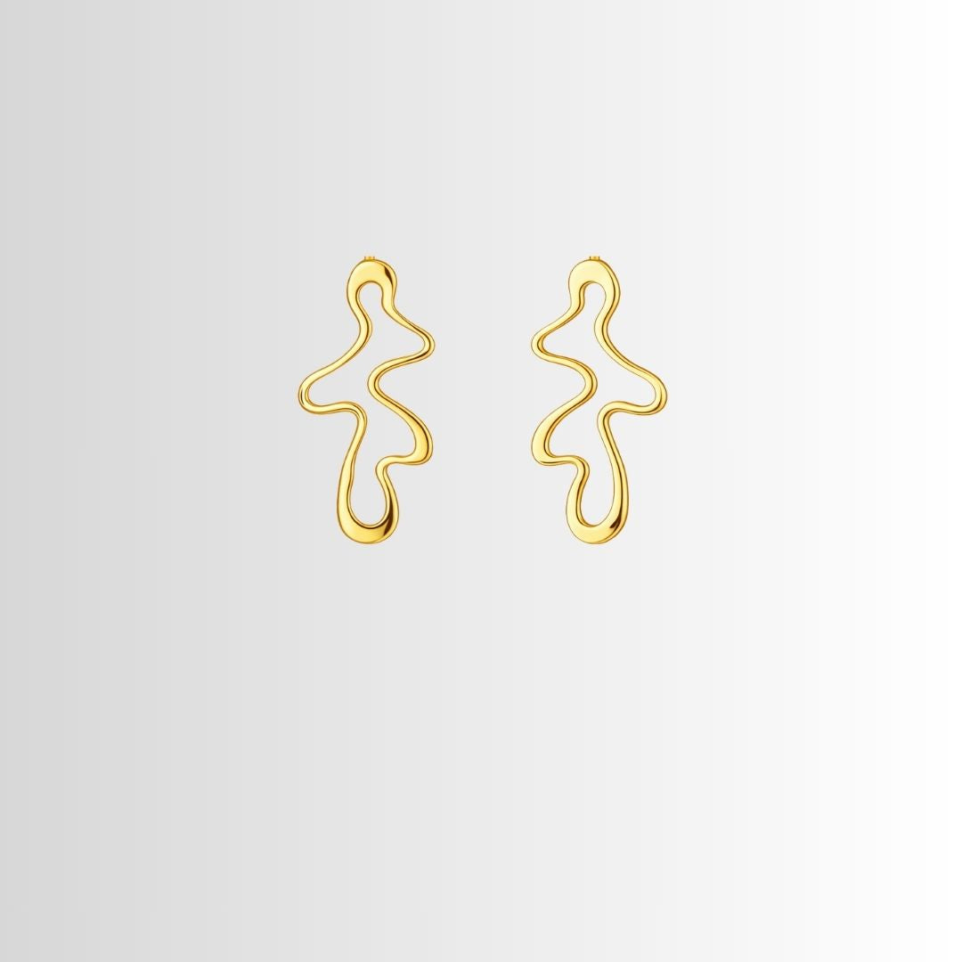 Geometric Gold Statement Earrings