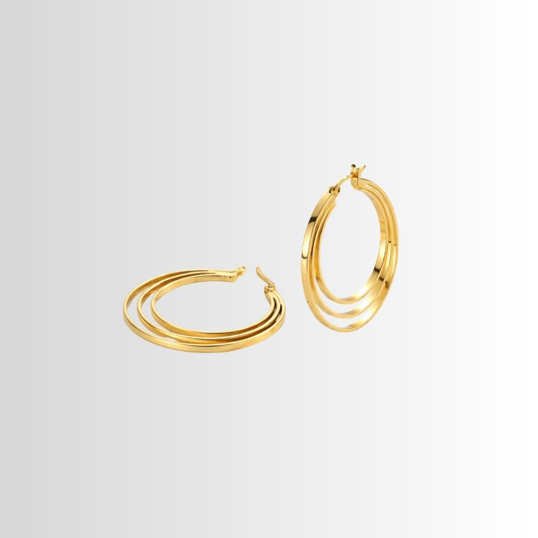 Elegant Triple Hoop Earrings