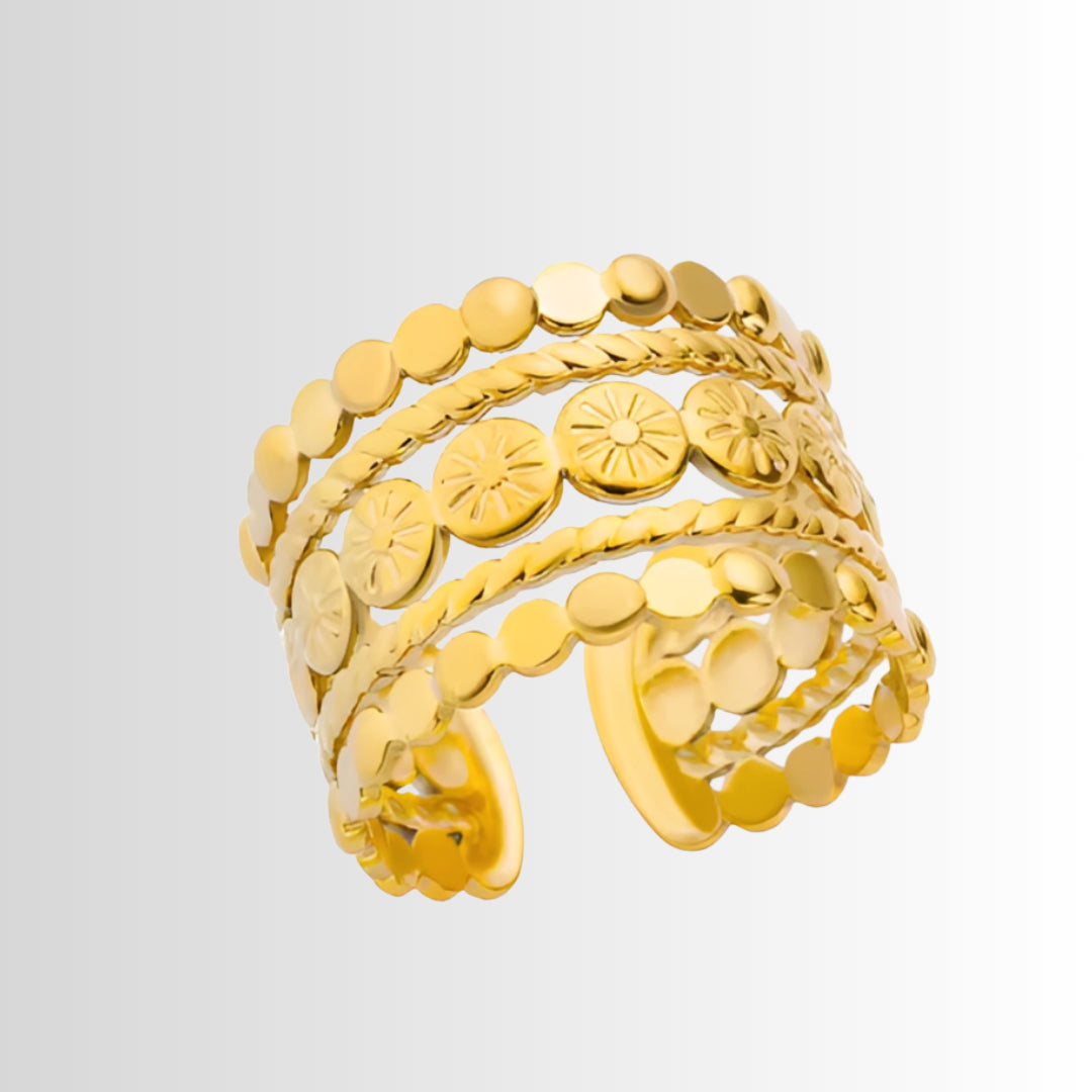 Golden Layered Ring