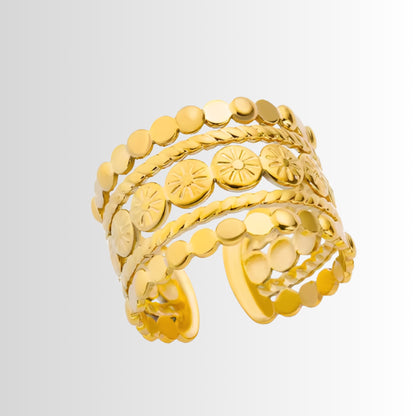 Golden Layered Ring