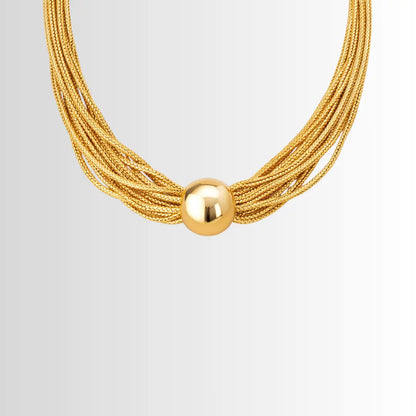 Golden Orbit Statement Necklace