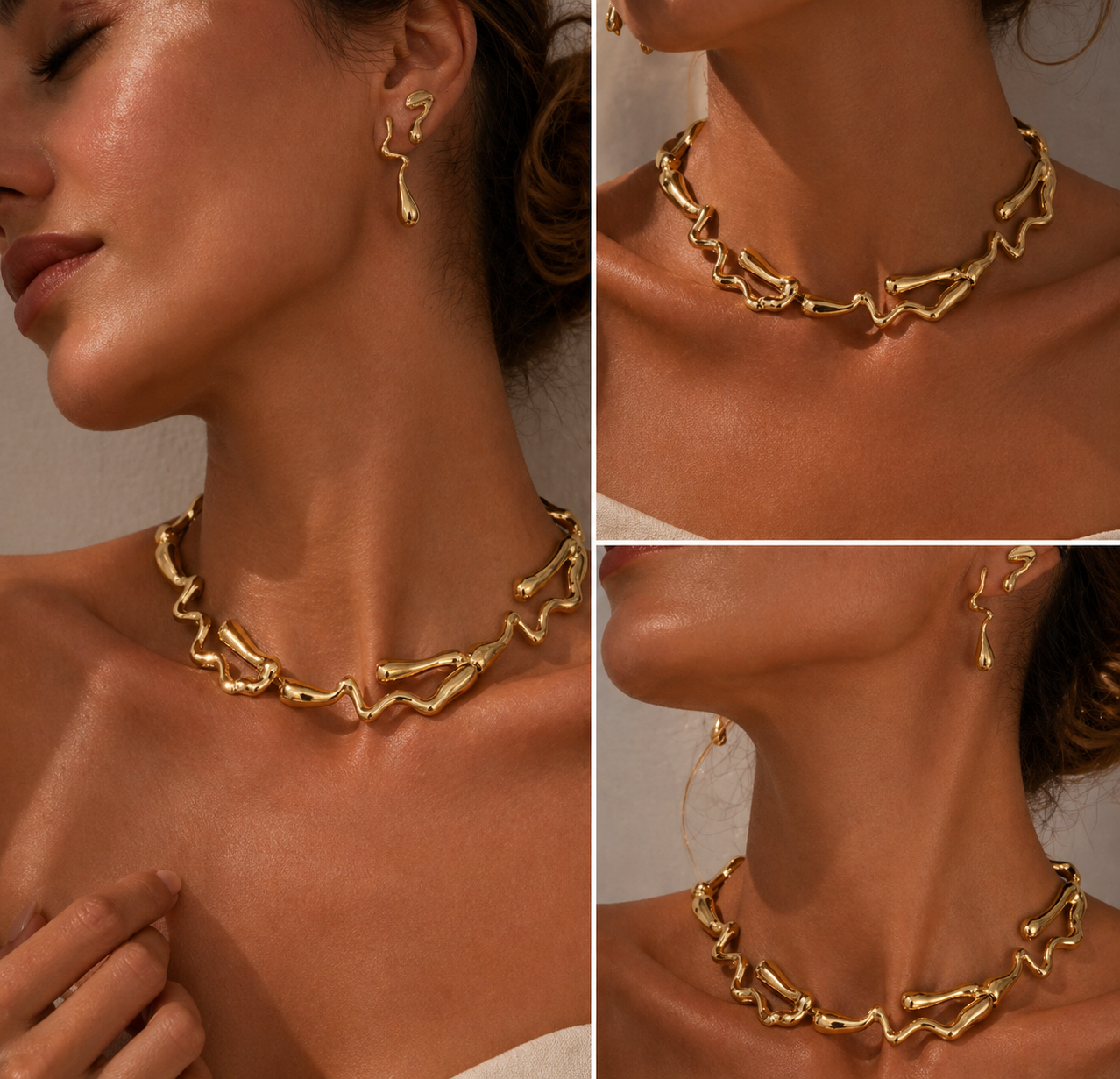Gold Sculpt Necklace