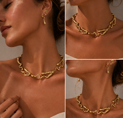 Gold Sculpt Necklace