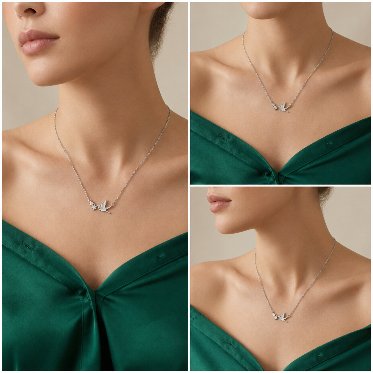 Silver Swallow Pendant Necklace
