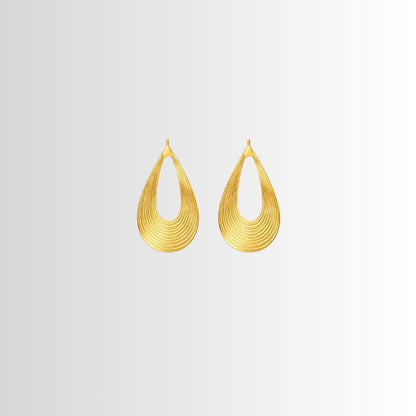 Golden Oval Statement Earrings