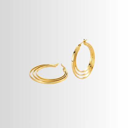 Elegant Triple Hoop Earrings