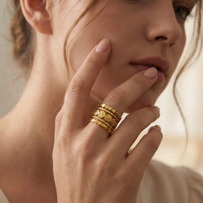 Golden Layered Ring