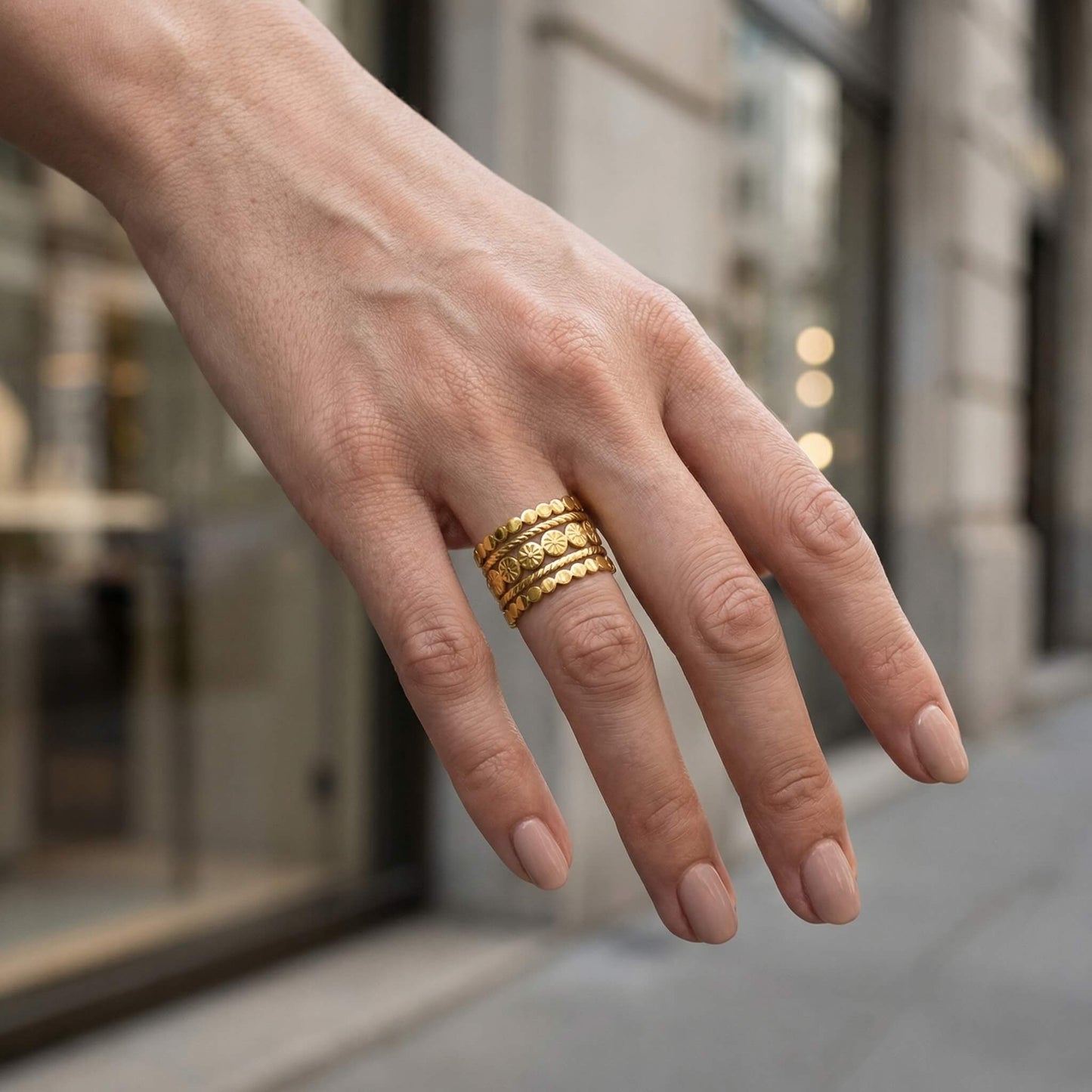 Golden Layered Ring