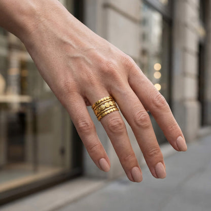 Golden Layered Ring