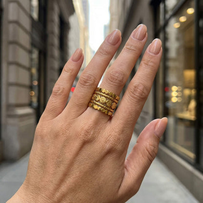 Golden Layered Ring