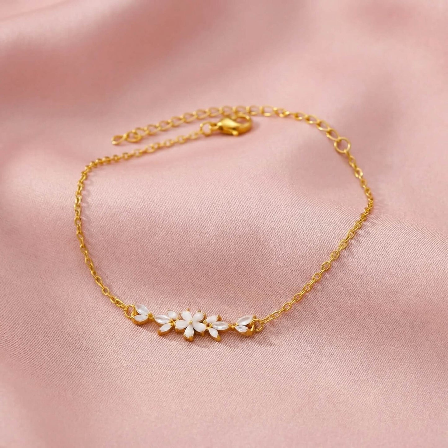 Bracelet Zircon Flowers