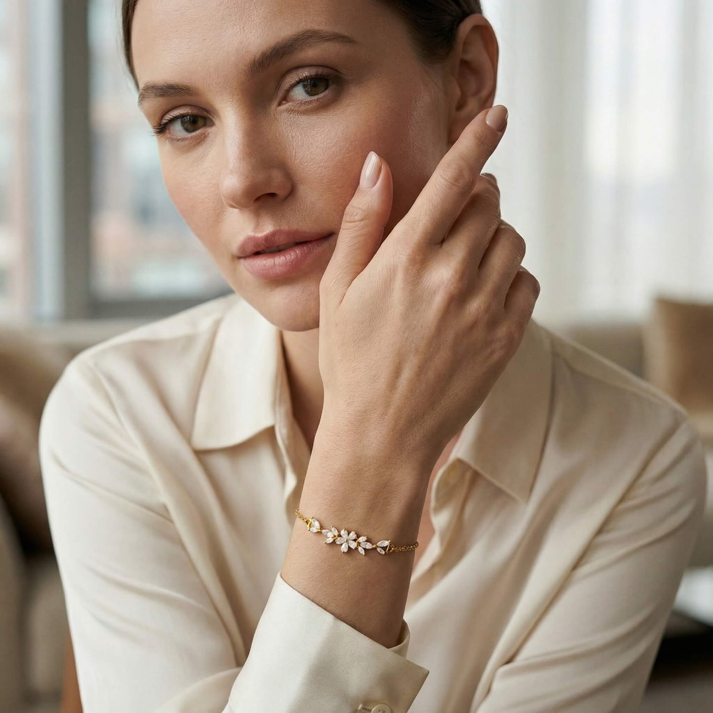 Bracelet Zircon Flowers