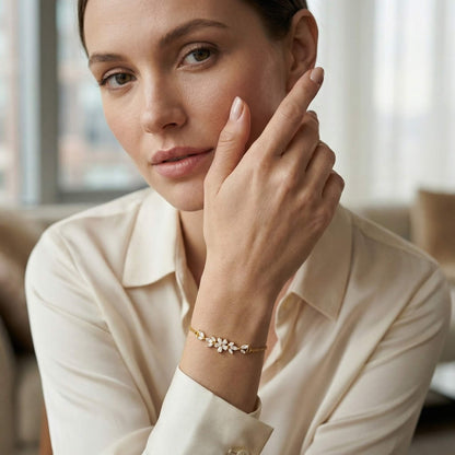 Bracelet Zircon Flowers