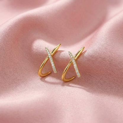 Gold X Earrings