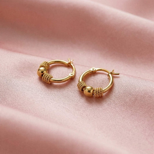Woven Gold Hoop Earrings