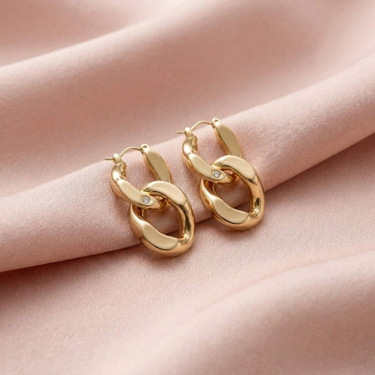 Twisted Cuban Drop Earrings