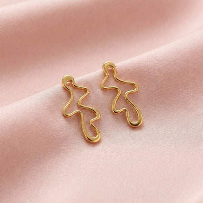 Geometric Gold Statement Earrings
