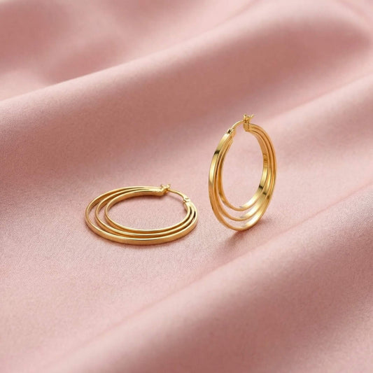 Elegant Triple Hoop Earrings