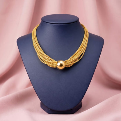 Golden Orbit Statement Necklace