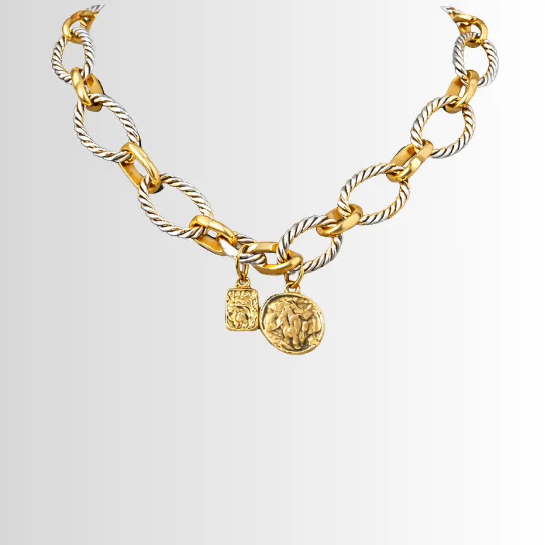 Royal Coin Twisted Chain Necklace