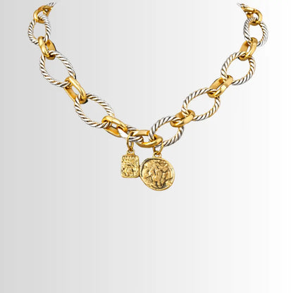 Royal Coin Twisted Chain Necklace